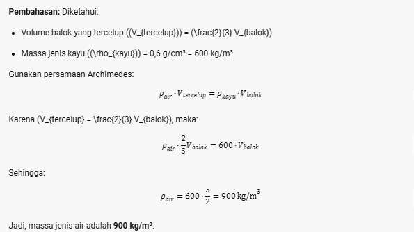 Contoh Soal Hukum Archimedes 2