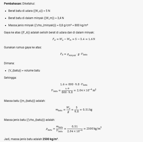 Contoh Soal Hukum Archimedes 3